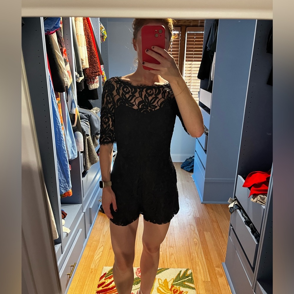 BCBGeneration Black Lace Romper